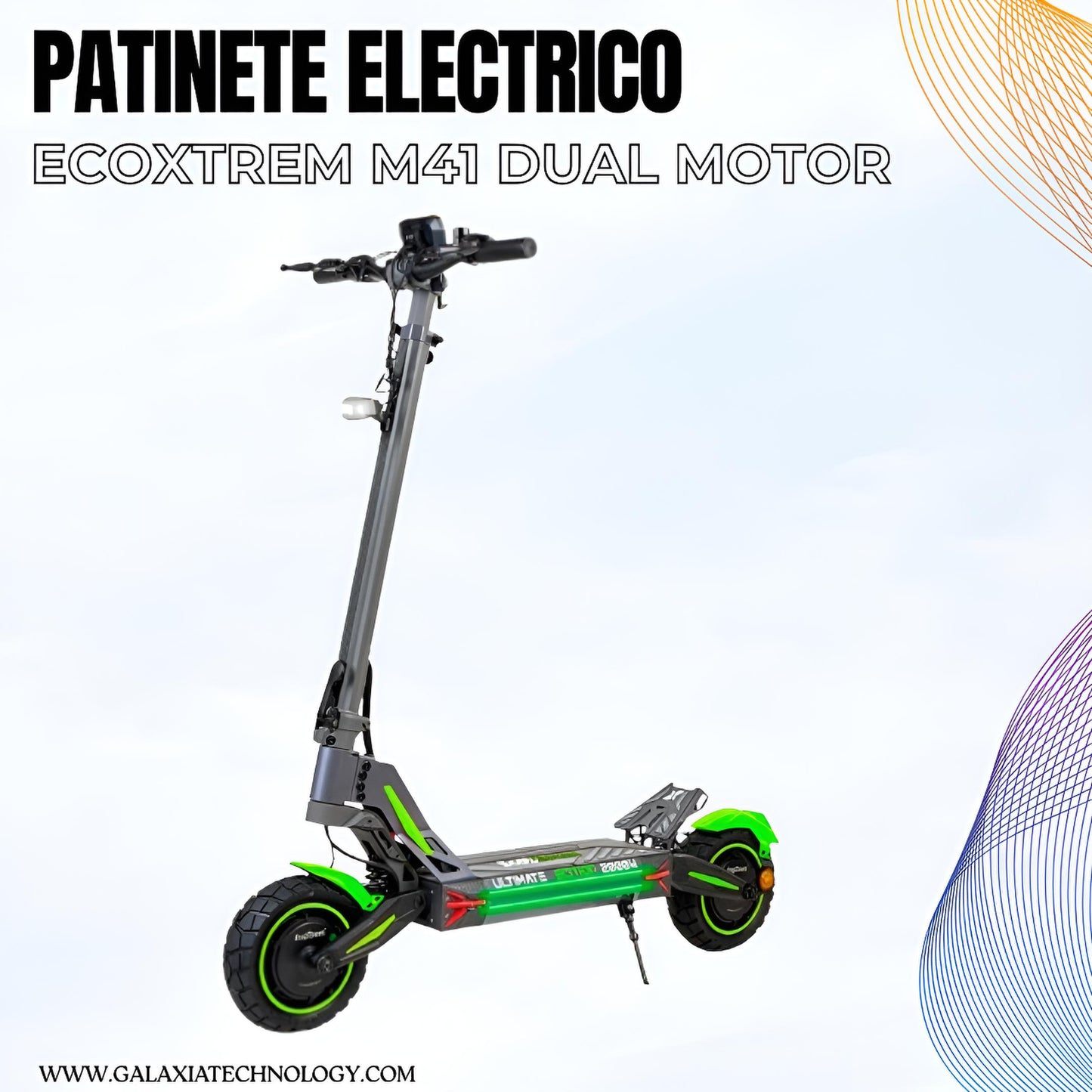 PATINETE ELÉCTRICO ECOXTREM M41 TANK Dual Motor DGT